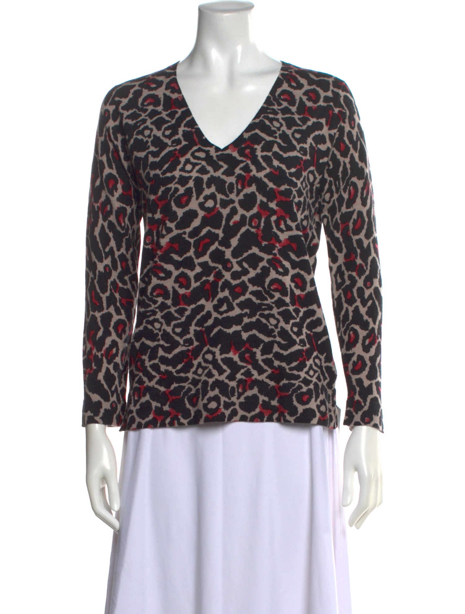Gerard Darel Wool Animal Print Sweater