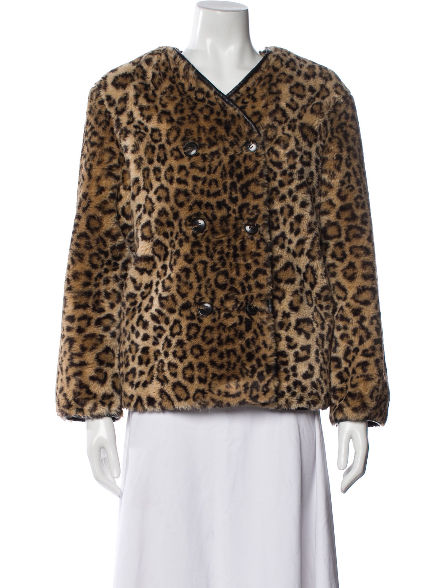 Gerard Darel Animal Print Faux Fur Jacket