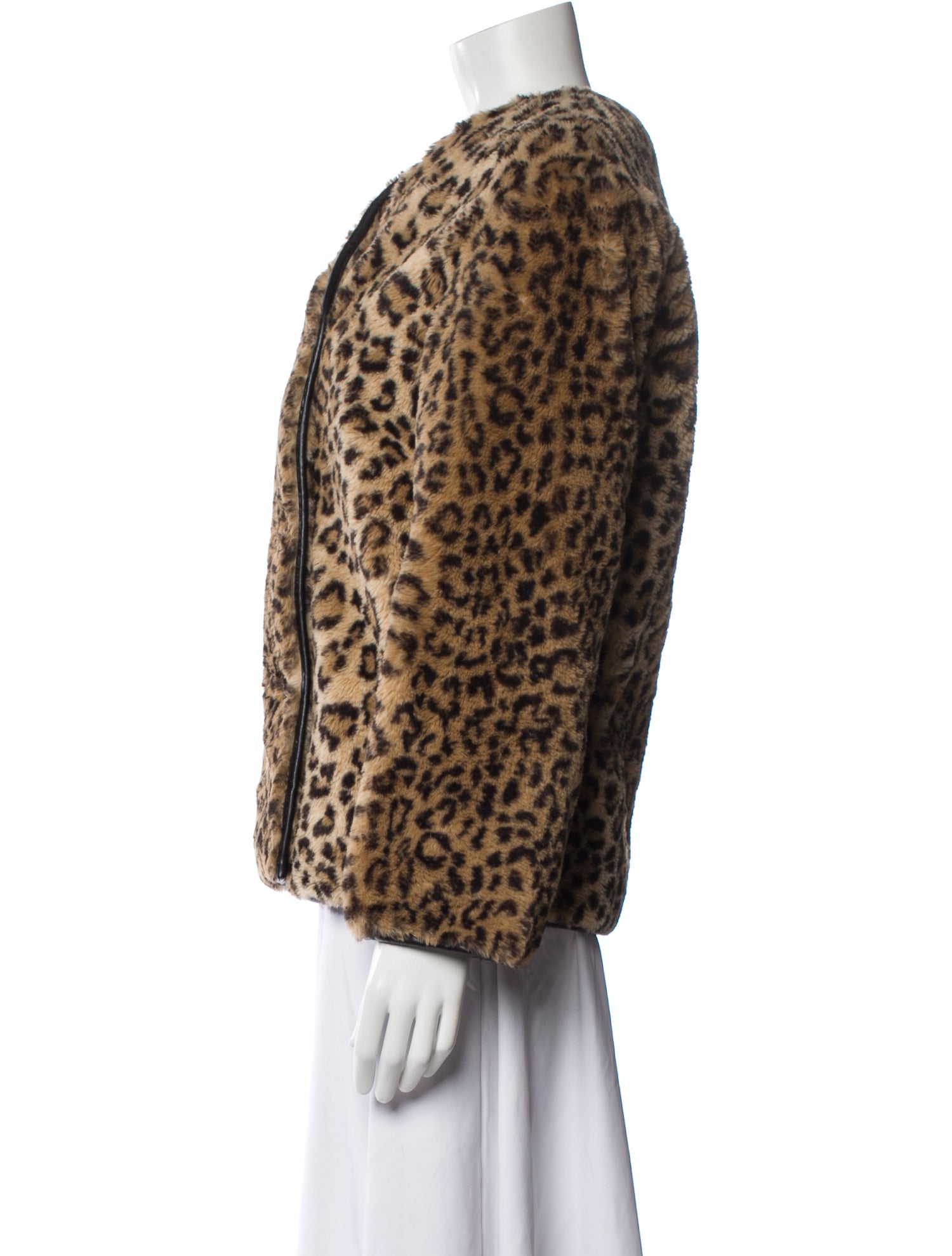 Gerard Darel Animal Print Faux Fur Jacket