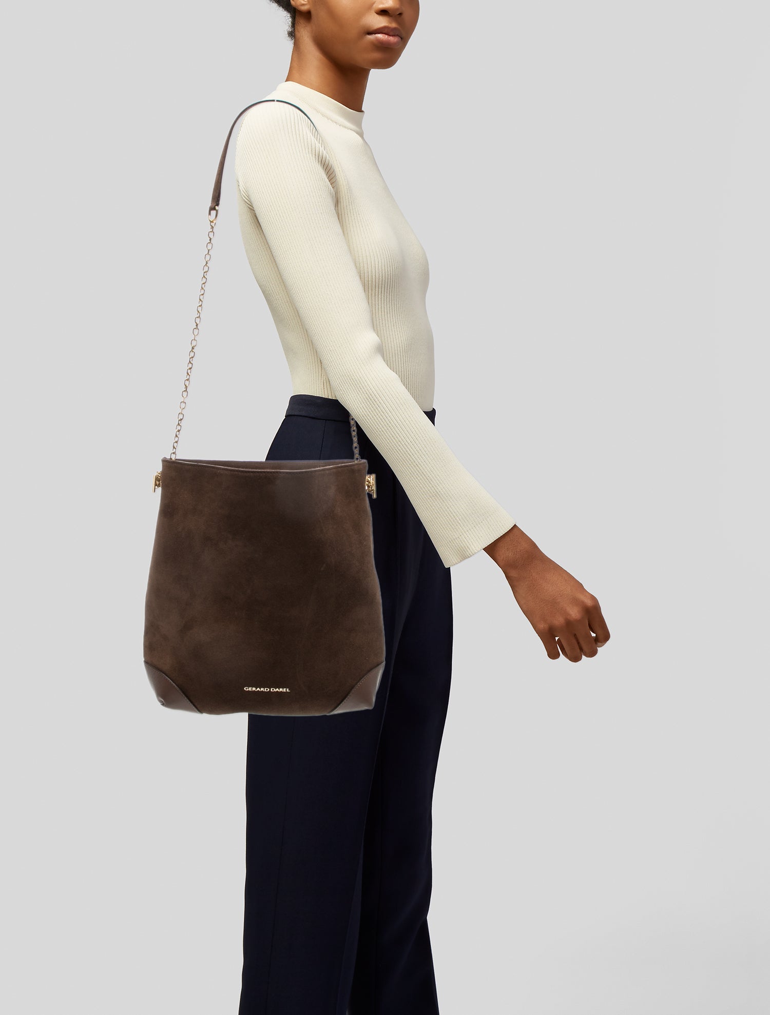 Gerard Darel Suede Bucket Bag