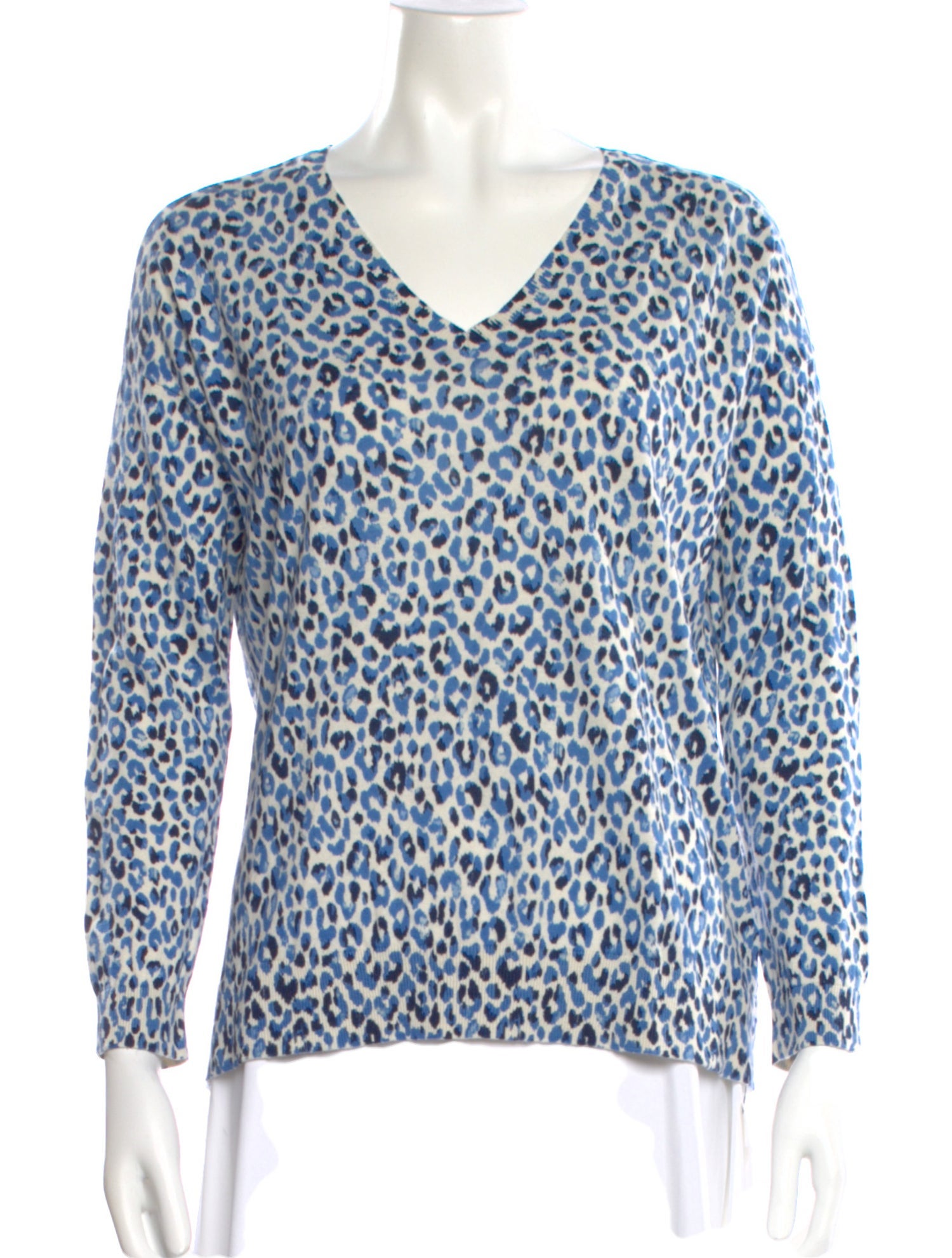 Gerard Darel Animal Print V-Neck Sweater