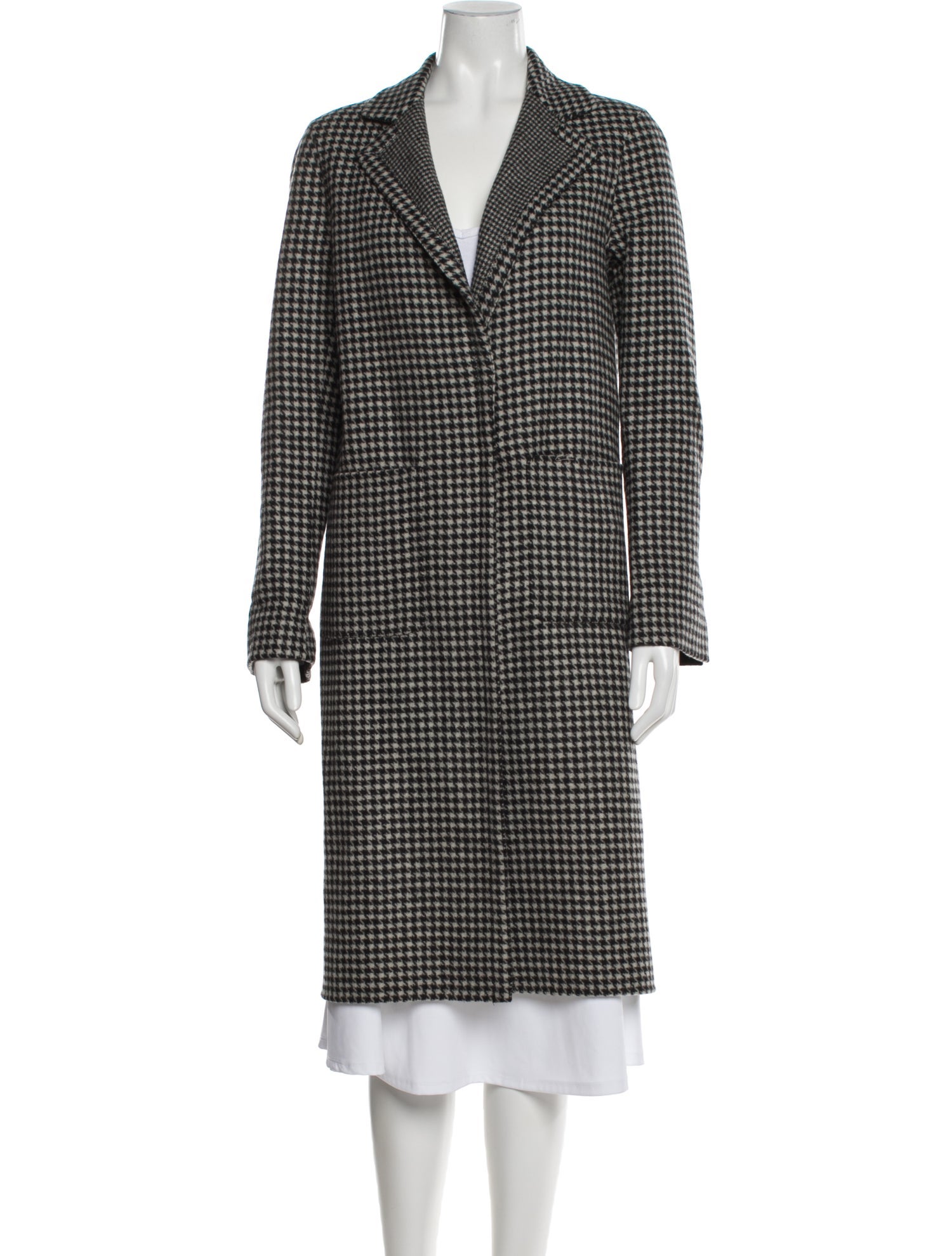 Gerard Darel Wool Plaid Print Peacoat