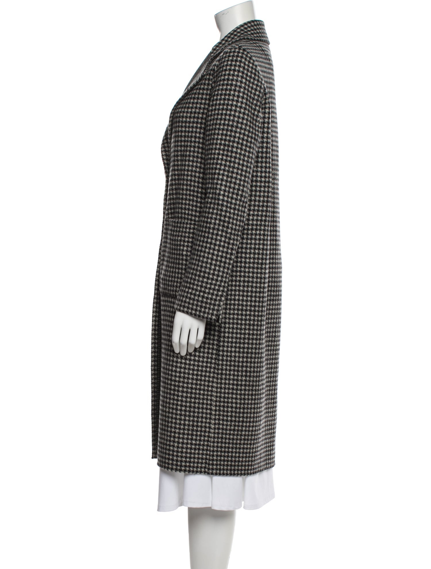 Gerard Darel Wool Plaid Print Peacoat