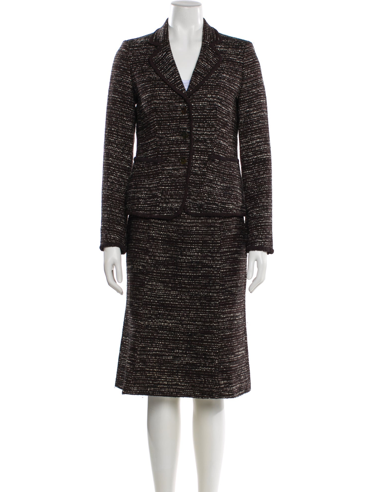 Gerard Darel Tweed Pattern Skirt Suit