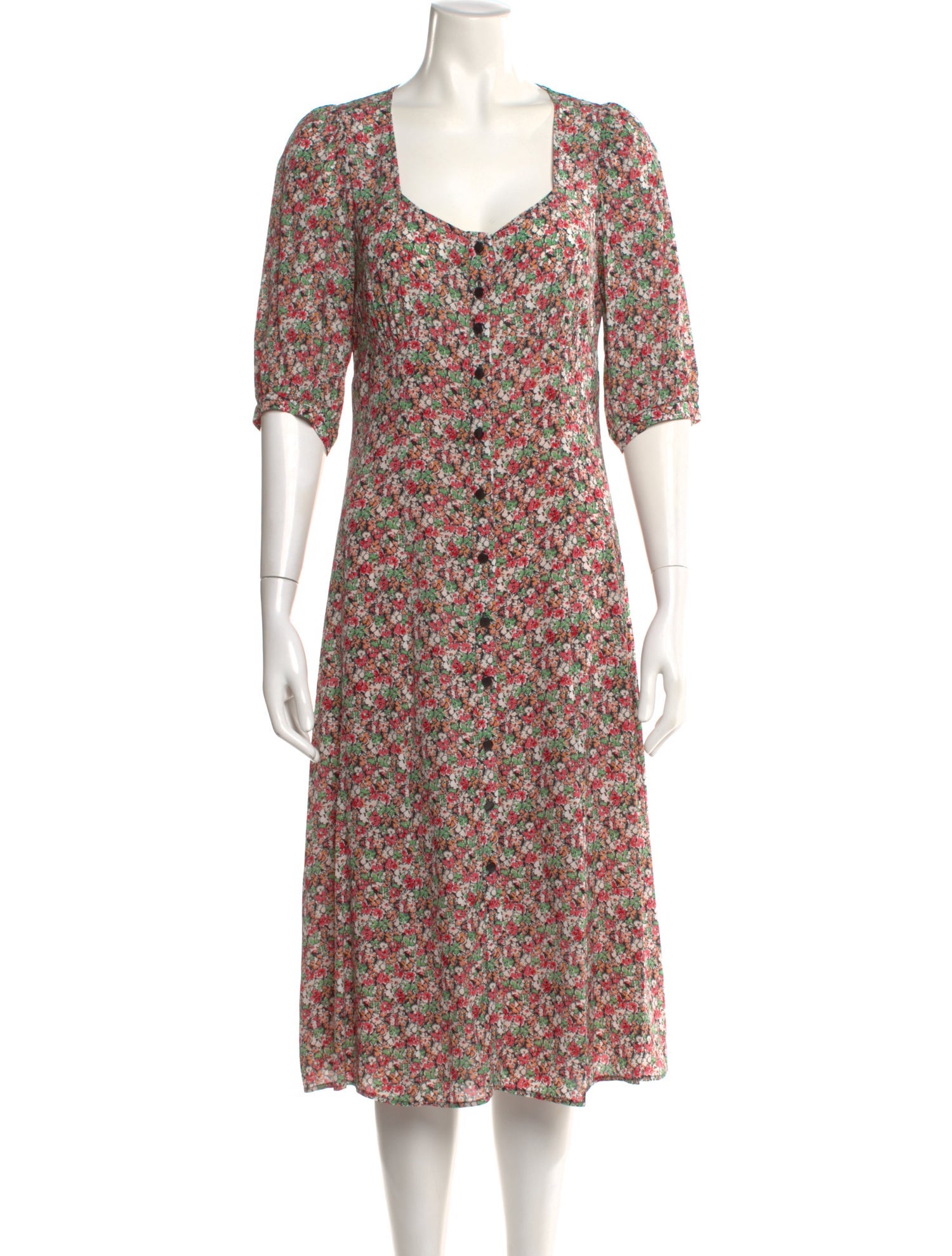 Gerard Darel Floral Print Midi Length Dress