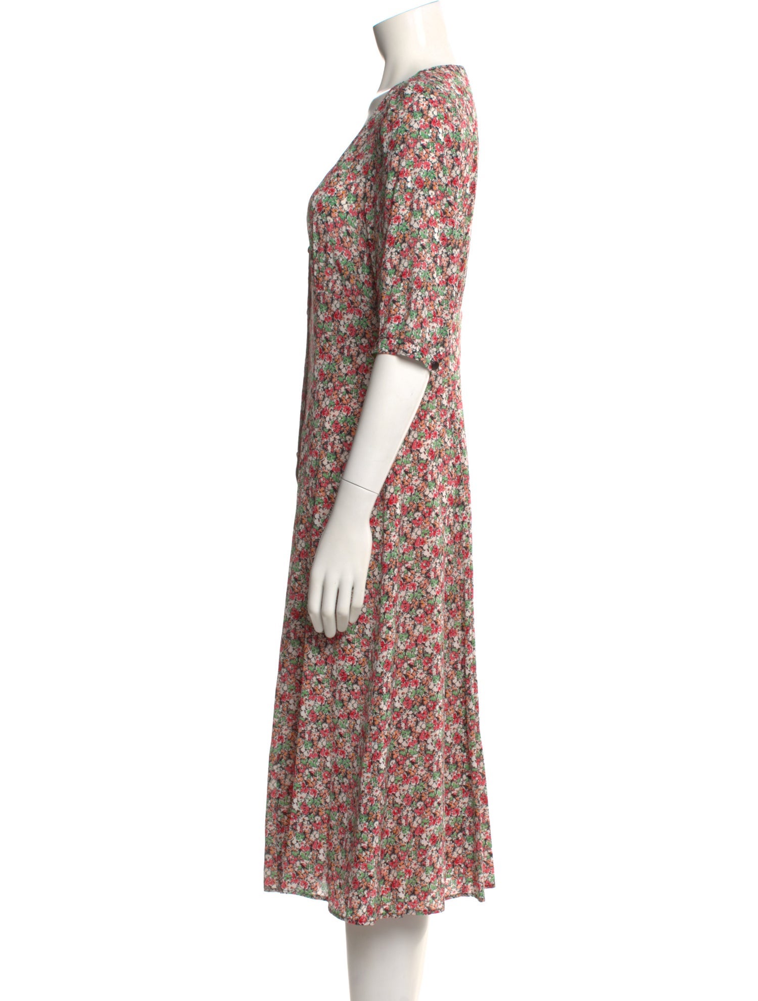 Gerard Darel Floral Print Midi Length Dress