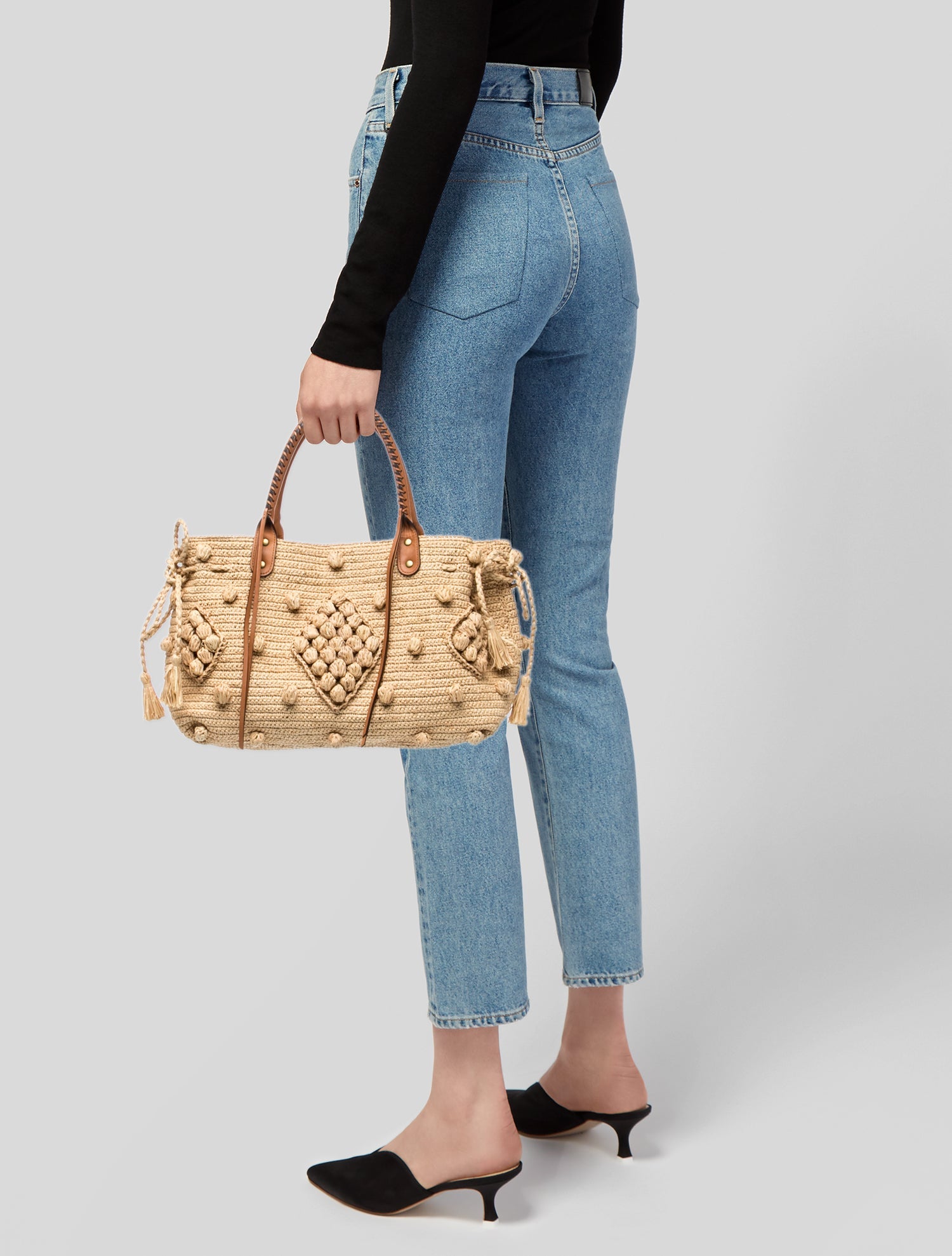 Gerard Darel Raffia Shoulder Bag - Neutrals Totes, Handbags