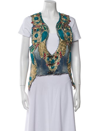 Dassios Paisley Print Vest