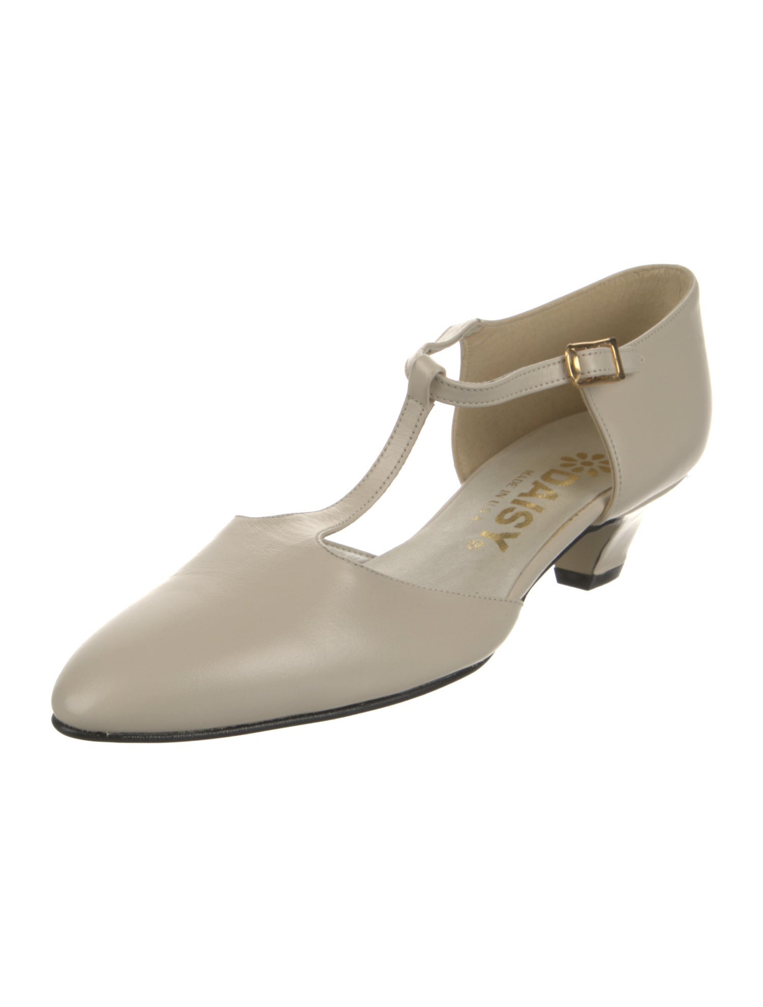 Daisy Leather T-Strap Pumps