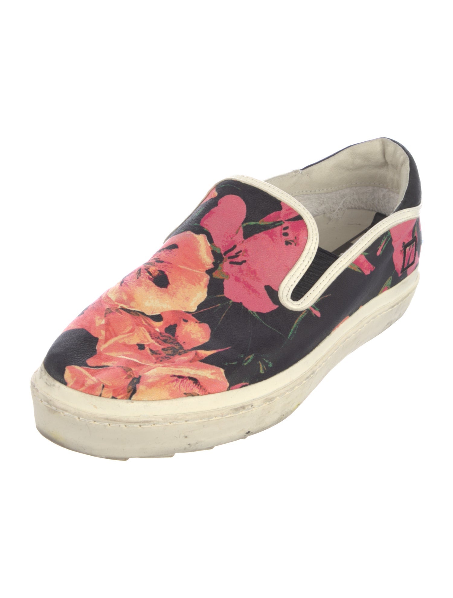 D.A.T.E. Leather Floral Print Sneakers