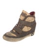D.A.T.E. Snakeskin Animal Print Wedge Sneakers