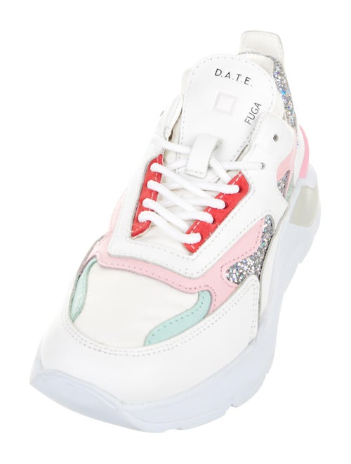 D.A.T.E. Leather Colorblock Pattern Sneakers
