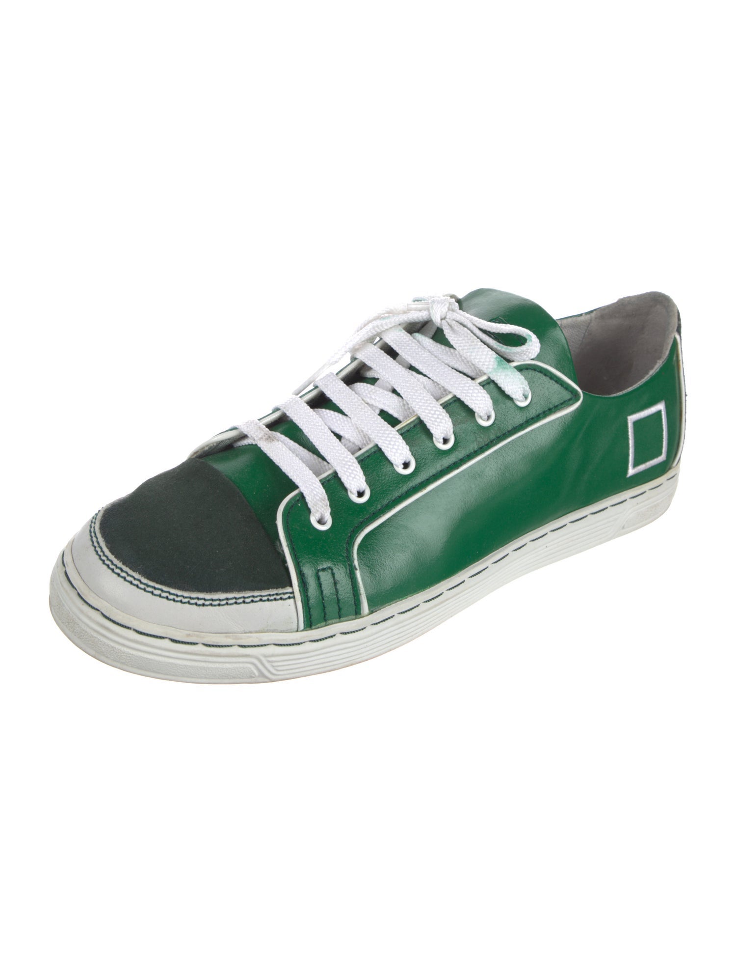 D.A.T.E. Leather Colorblock Pattern Sneakers