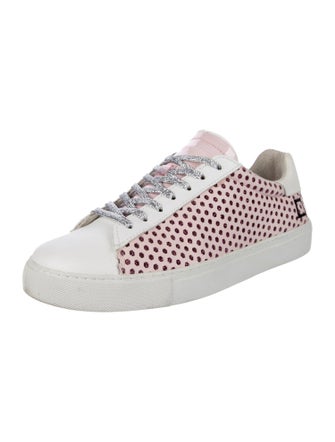 D.A.T.E. Leather Polka Dot Print Sneakers