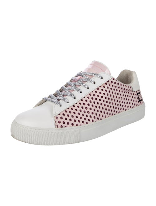 D.A.T.E. Leather Polka Dot Print Sneakers