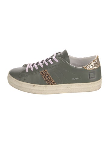 Pre-owned Date Leather Sneakers In Green
