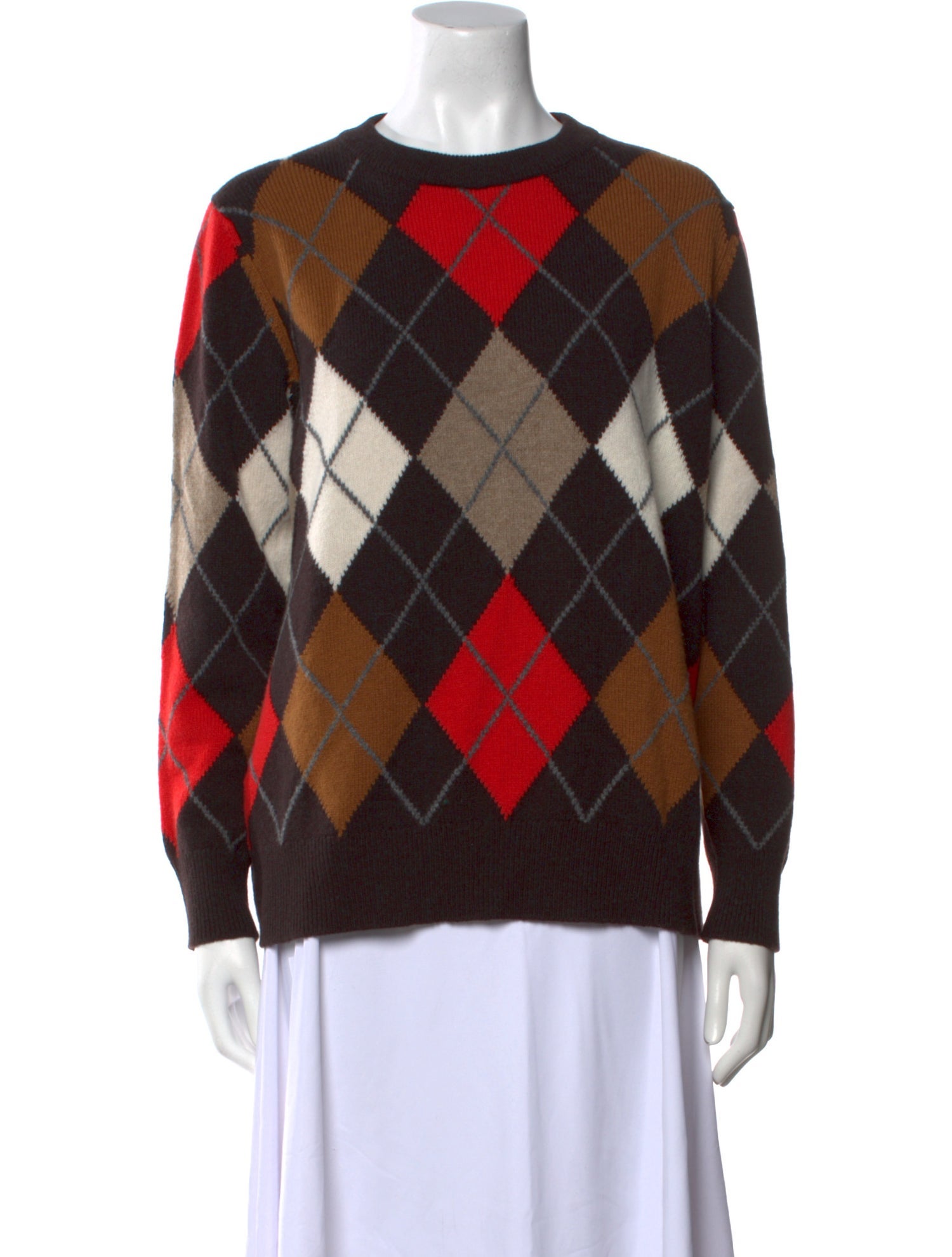&Daughter Lambswool Plaid Print Sweater