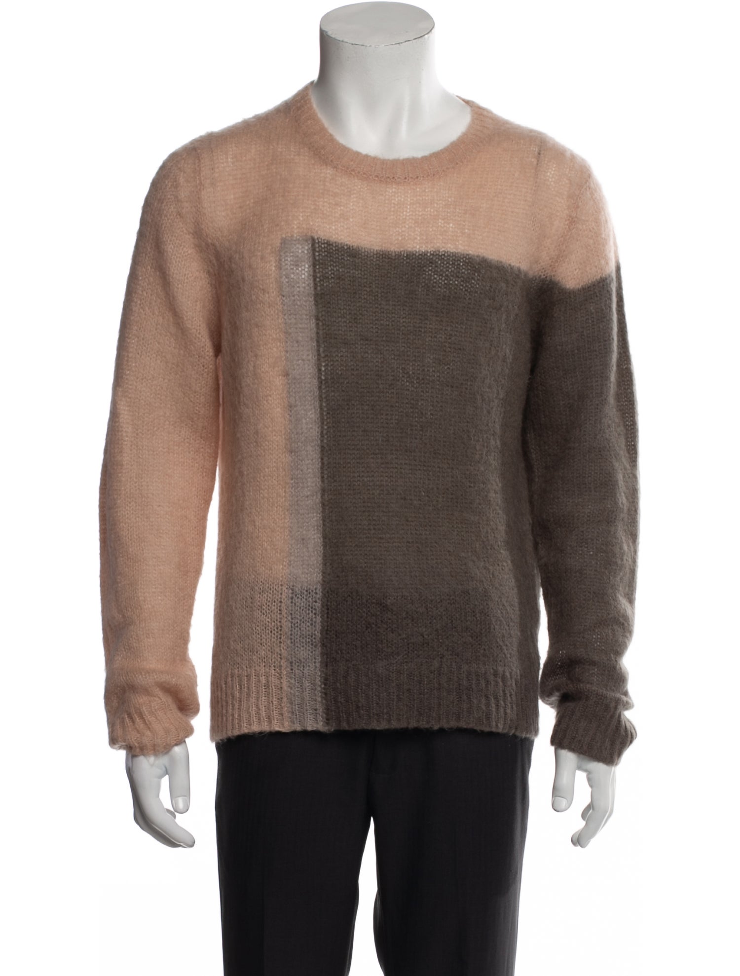 Davi Paris Colorblock Pattern Crew Neck Pullover