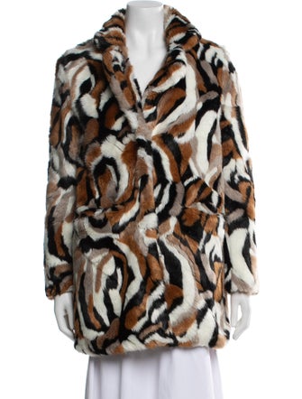 DVF x Apparis Faux Fur Animal Print Faux Fur Jacket