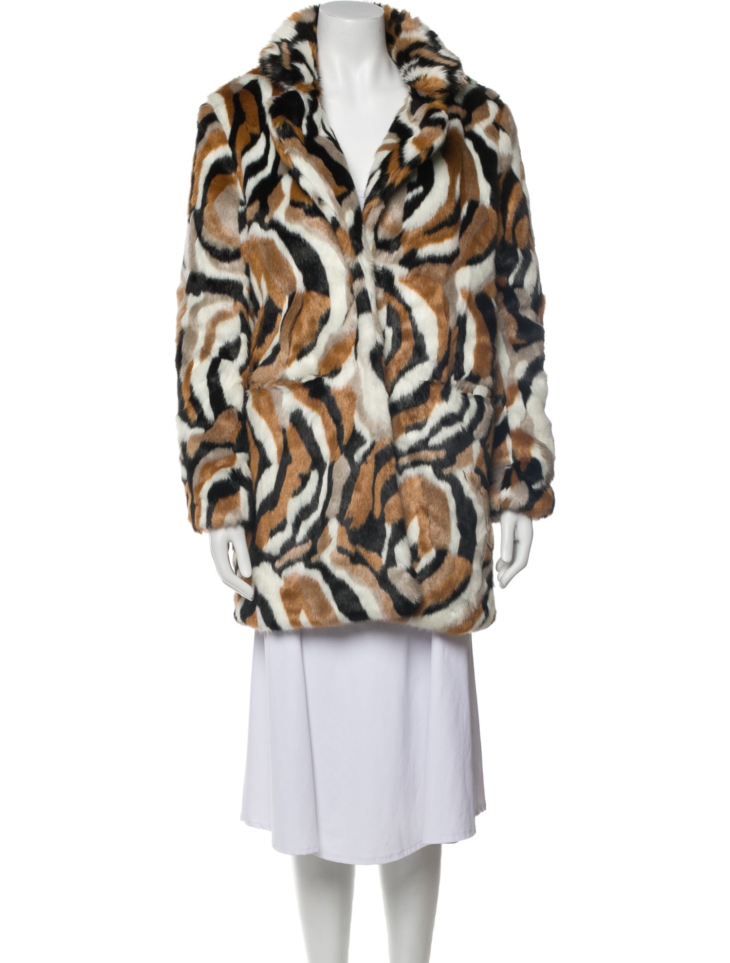 DVF x Apparis Animal Print Faux Fur Coat