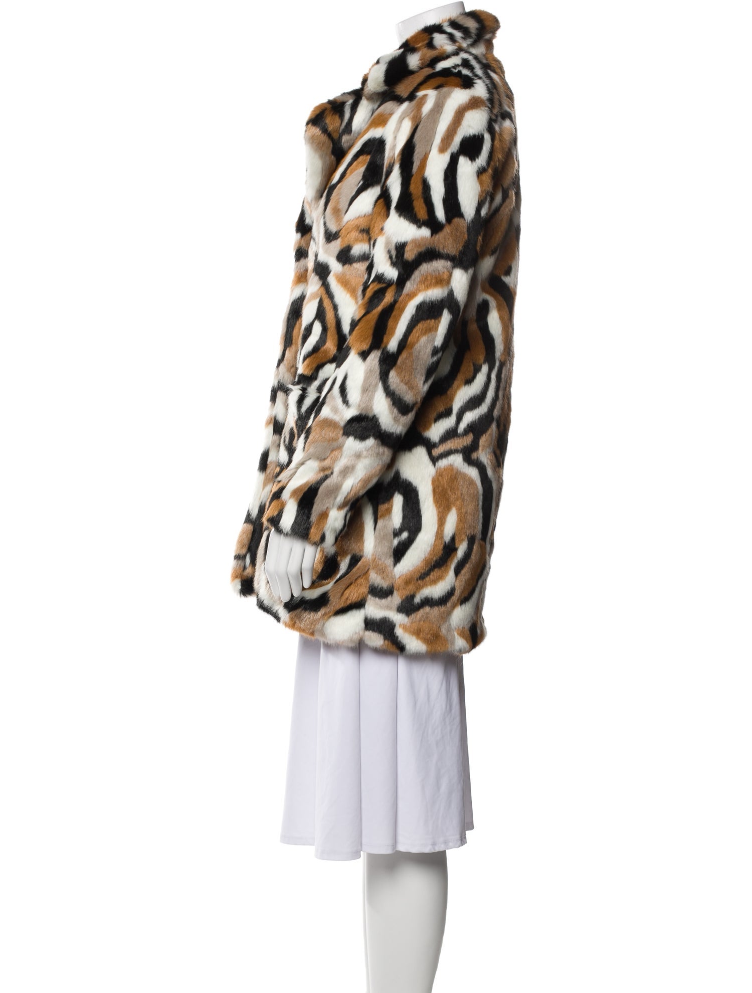 DVF x Apparis Faux Fur Animal Print Faux Fur Coat w/ Tags