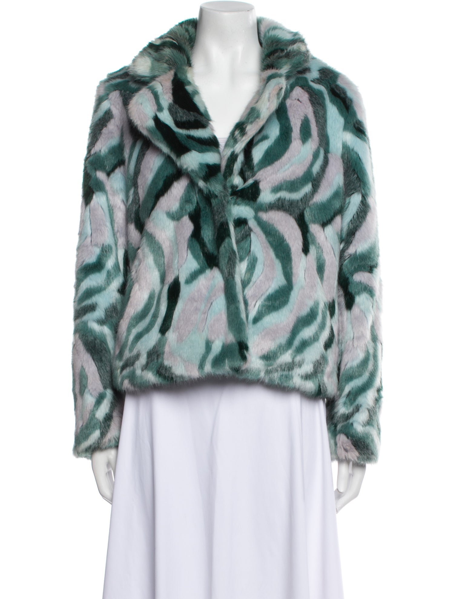 DVF x Apparis Faux Fur Printed Faux Fur Jacket