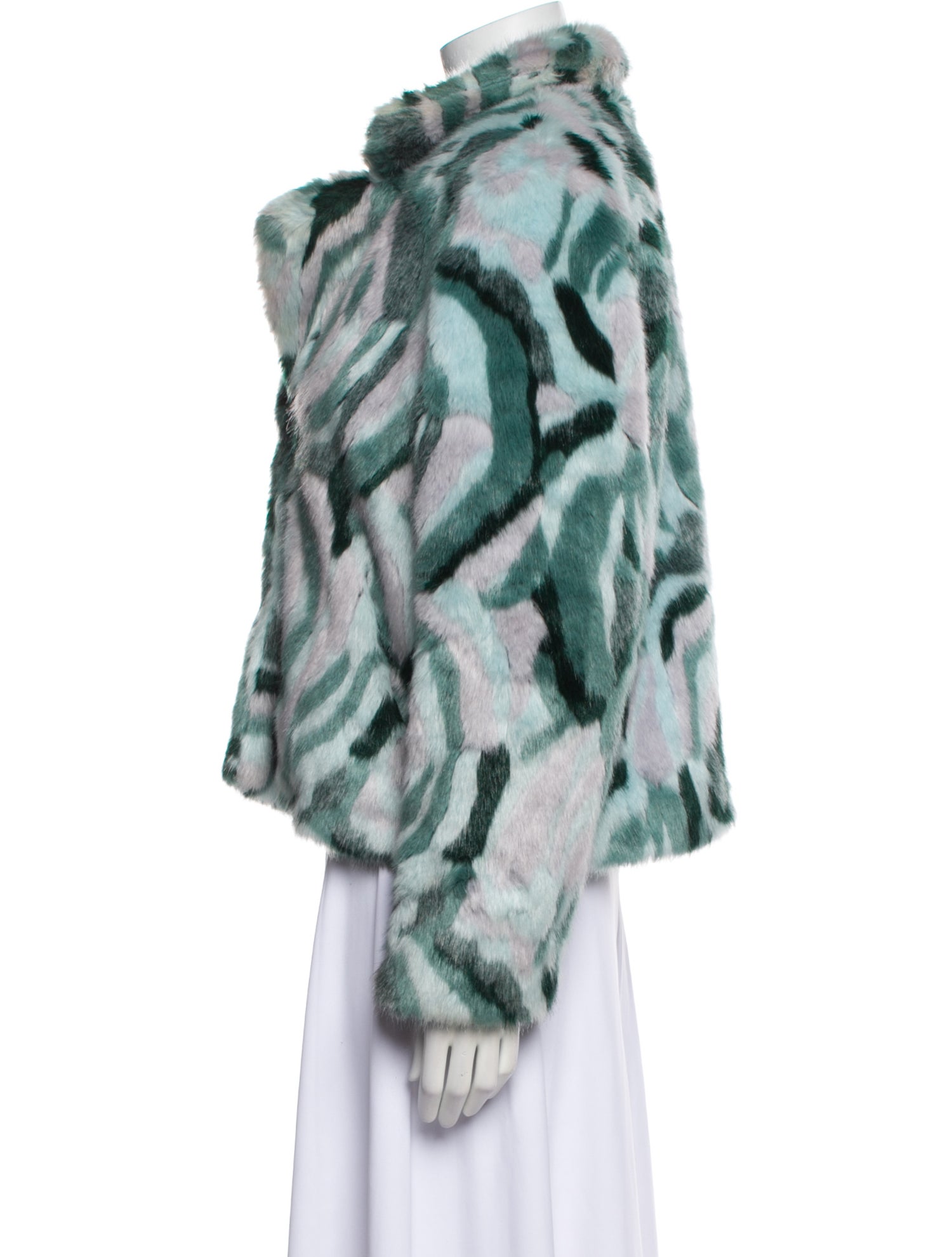 DVF x Apparis Faux Fur Printed Faux Fur Jacket