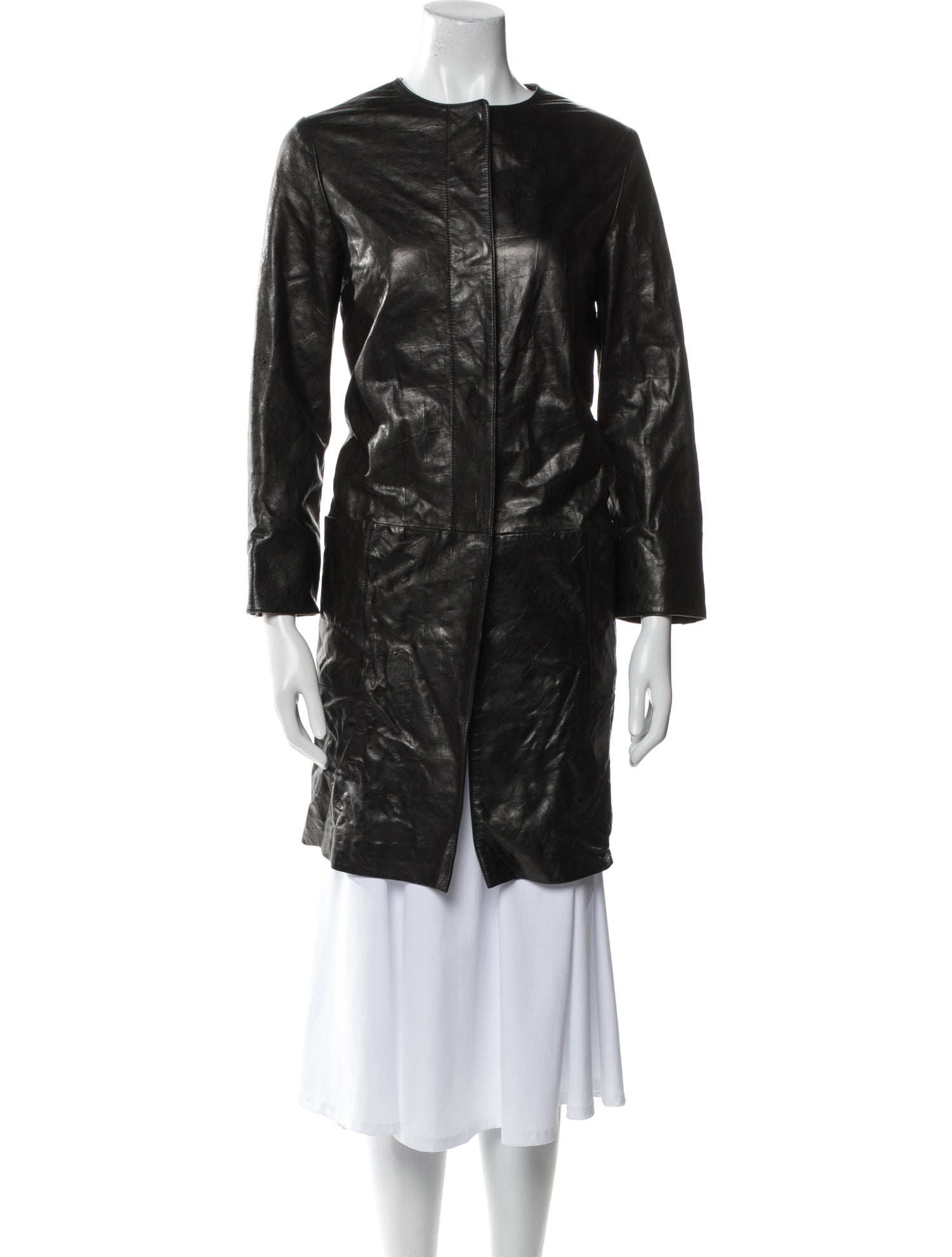 Dawn Levy Leather Trench Coat