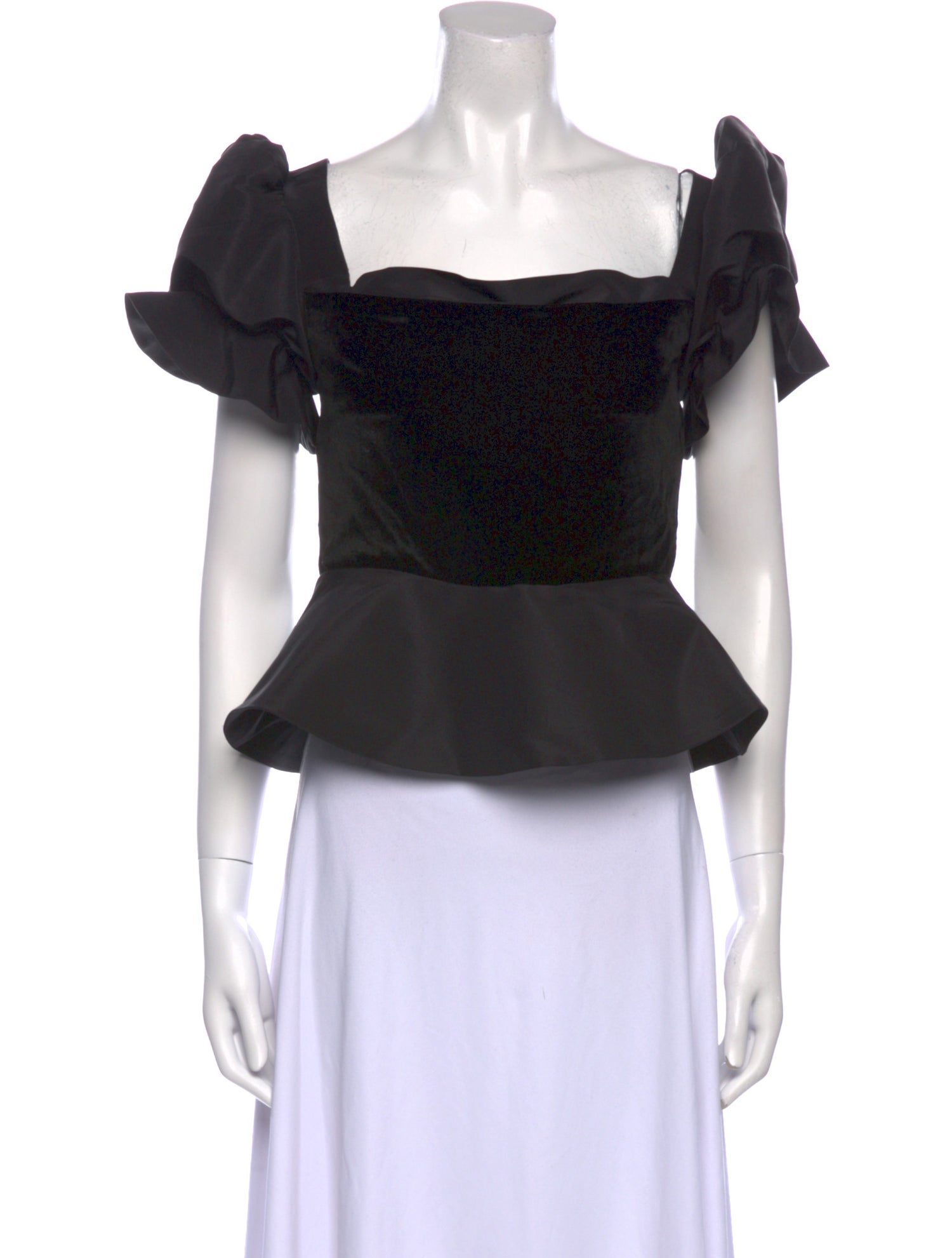Damaris Bailey Square Neckline Short Sleeve Crop Top