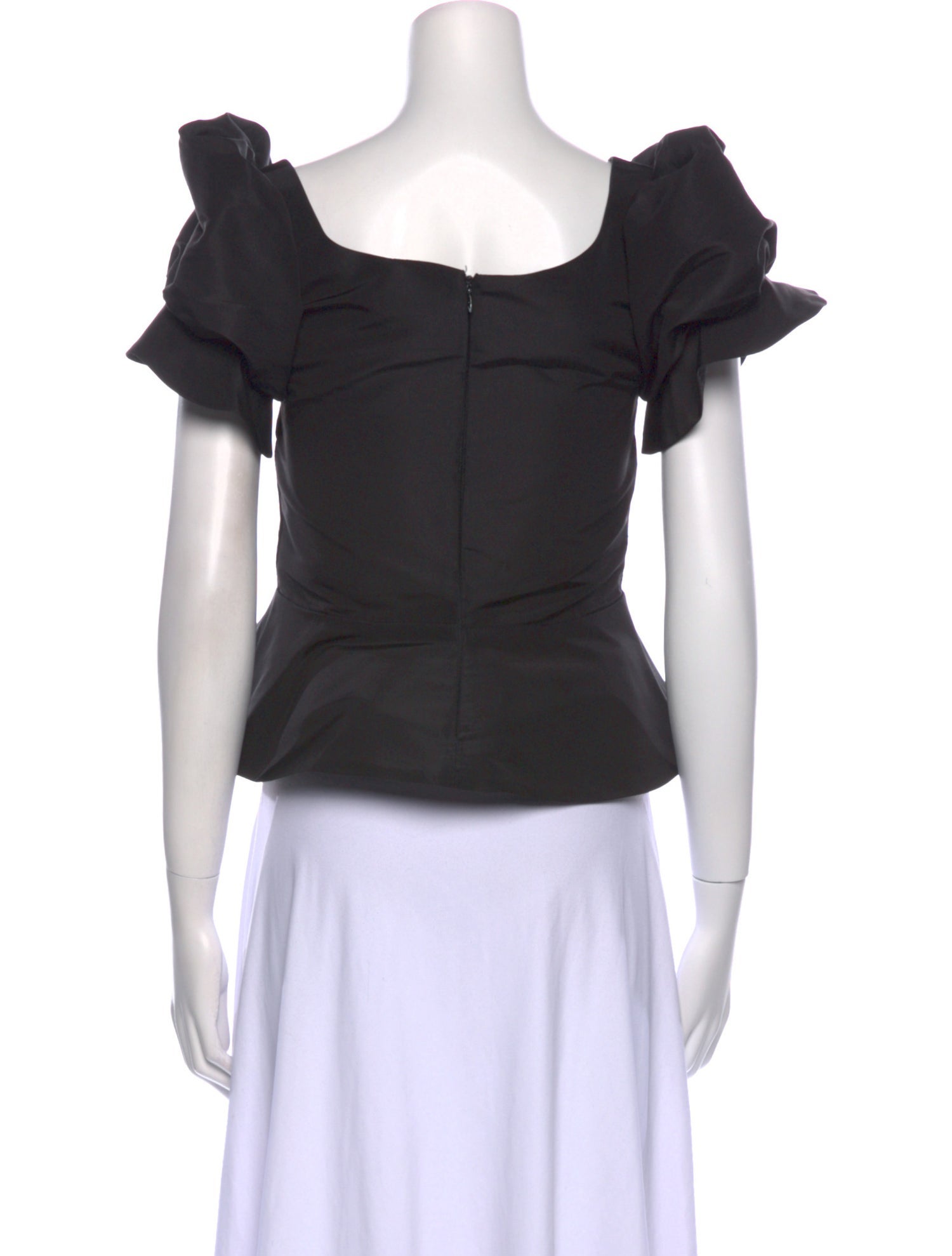 Damaris Bailey Square Neckline Short Sleeve Crop Top