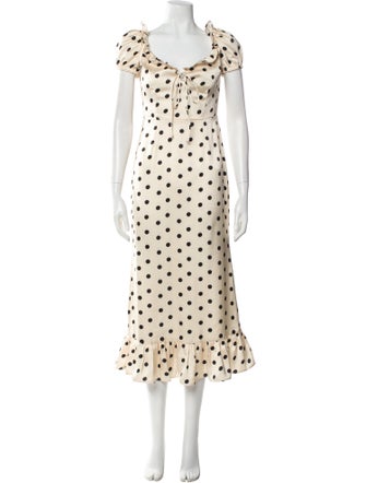 Damaris Bailey Polka Dot Print Midi Length Dress