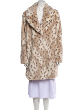 Dennis By Dennis Basso Faux Fur Animal Print Faux Fur Coat