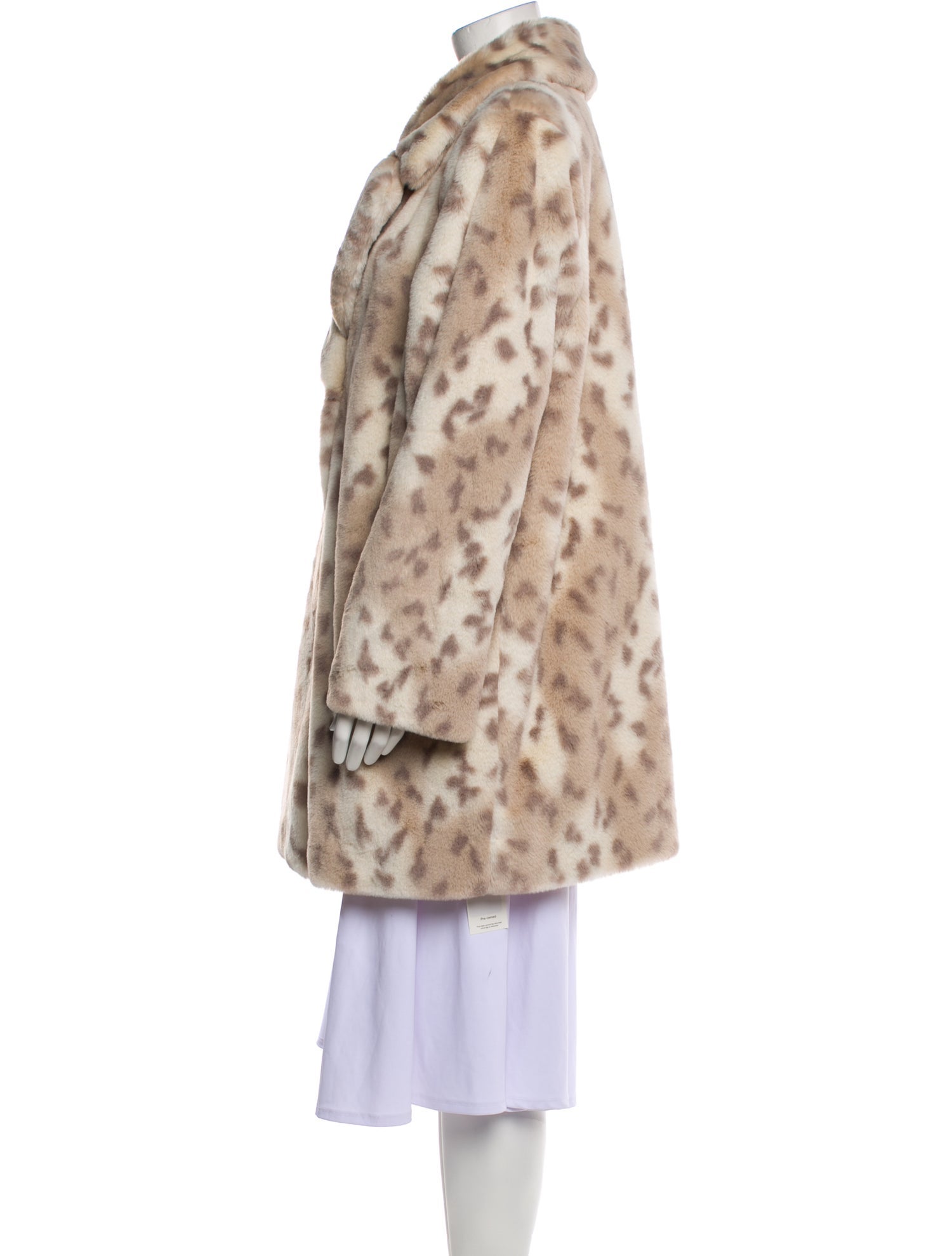 Dennis By Dennis Basso Faux Fur Animal Print Faux Fur Coat