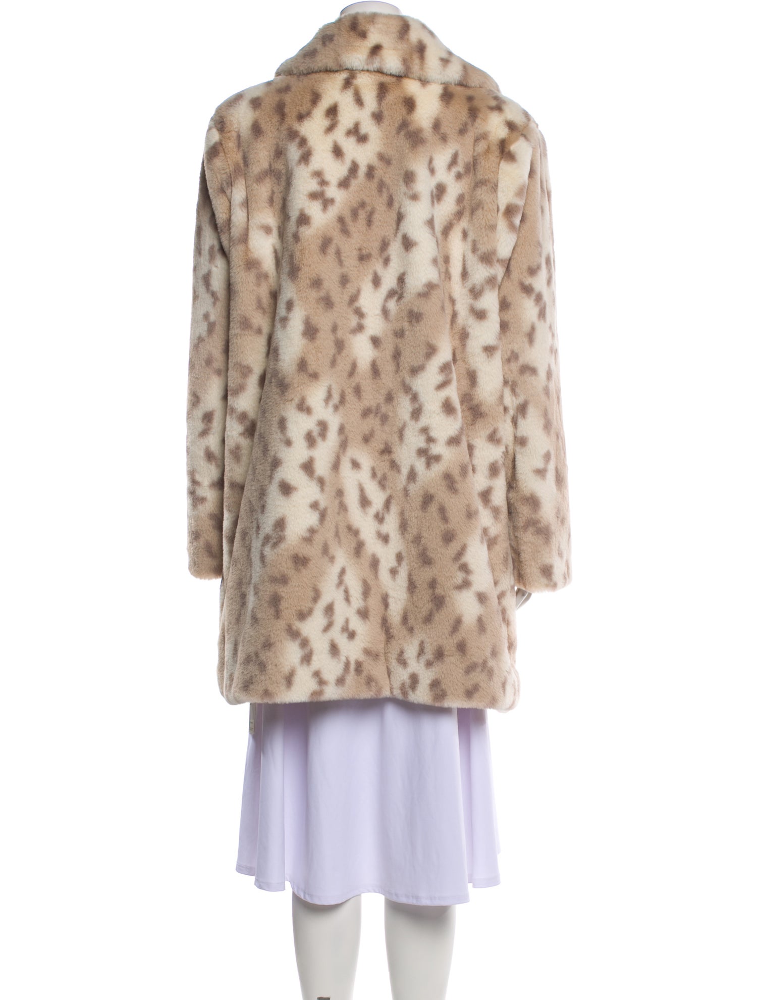 Dennis By Dennis Basso Faux Fur Animal Print Faux Fur Coat