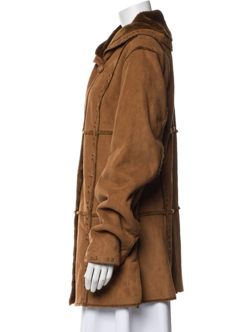 Dennis By Dennis Basso Colorblock Pattern Faux Fur Coat