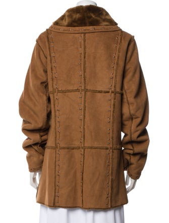 Dennis By Dennis Basso Colorblock Pattern Faux Fur Coat