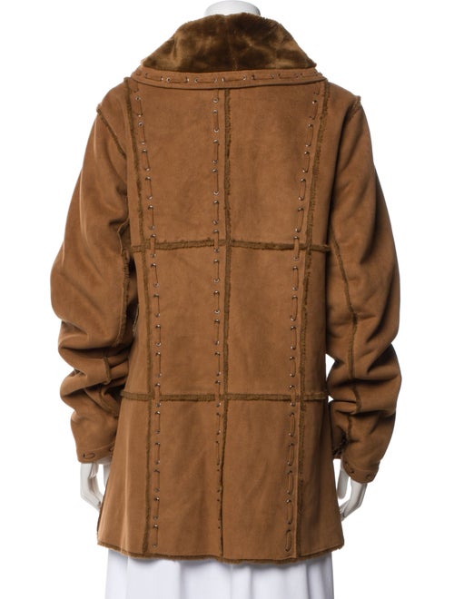 Dennis By Dennis Basso Colorblock Pattern Faux Fur Coat