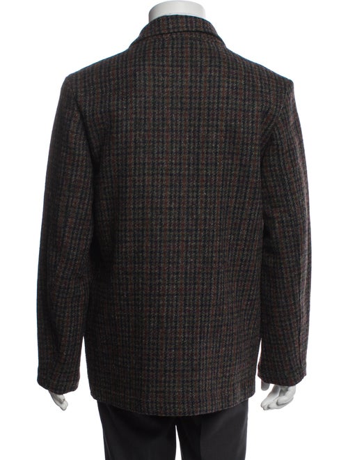 De Bonne Facture Wool Houndstooth Print Peacoat