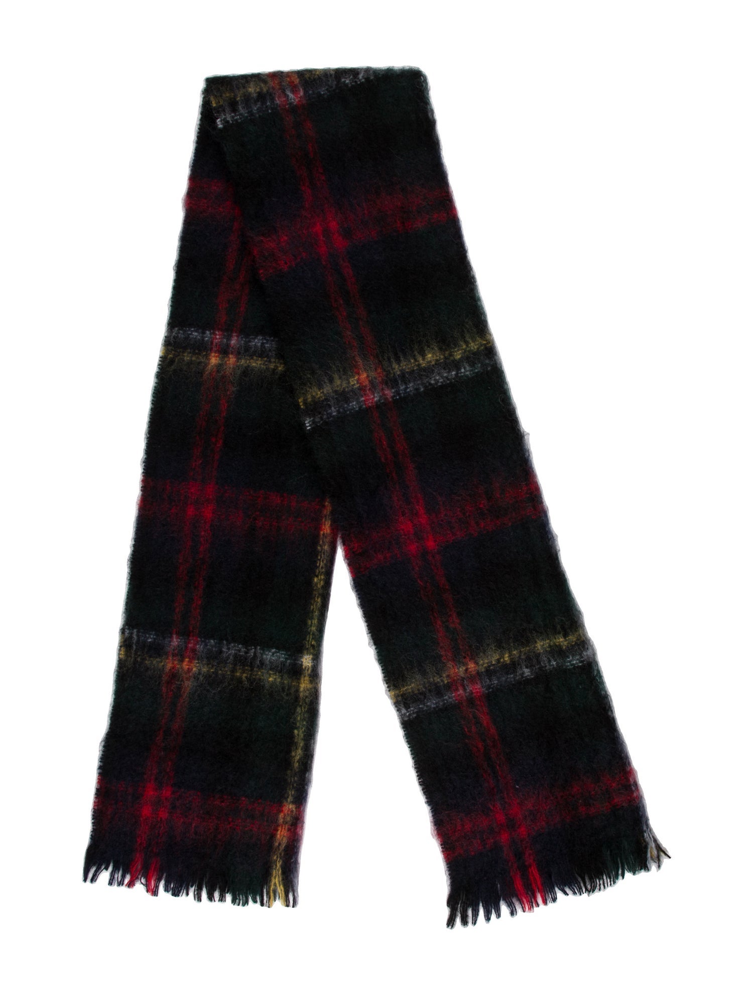 De Bonne Facture Wool Plaid Print Scarf