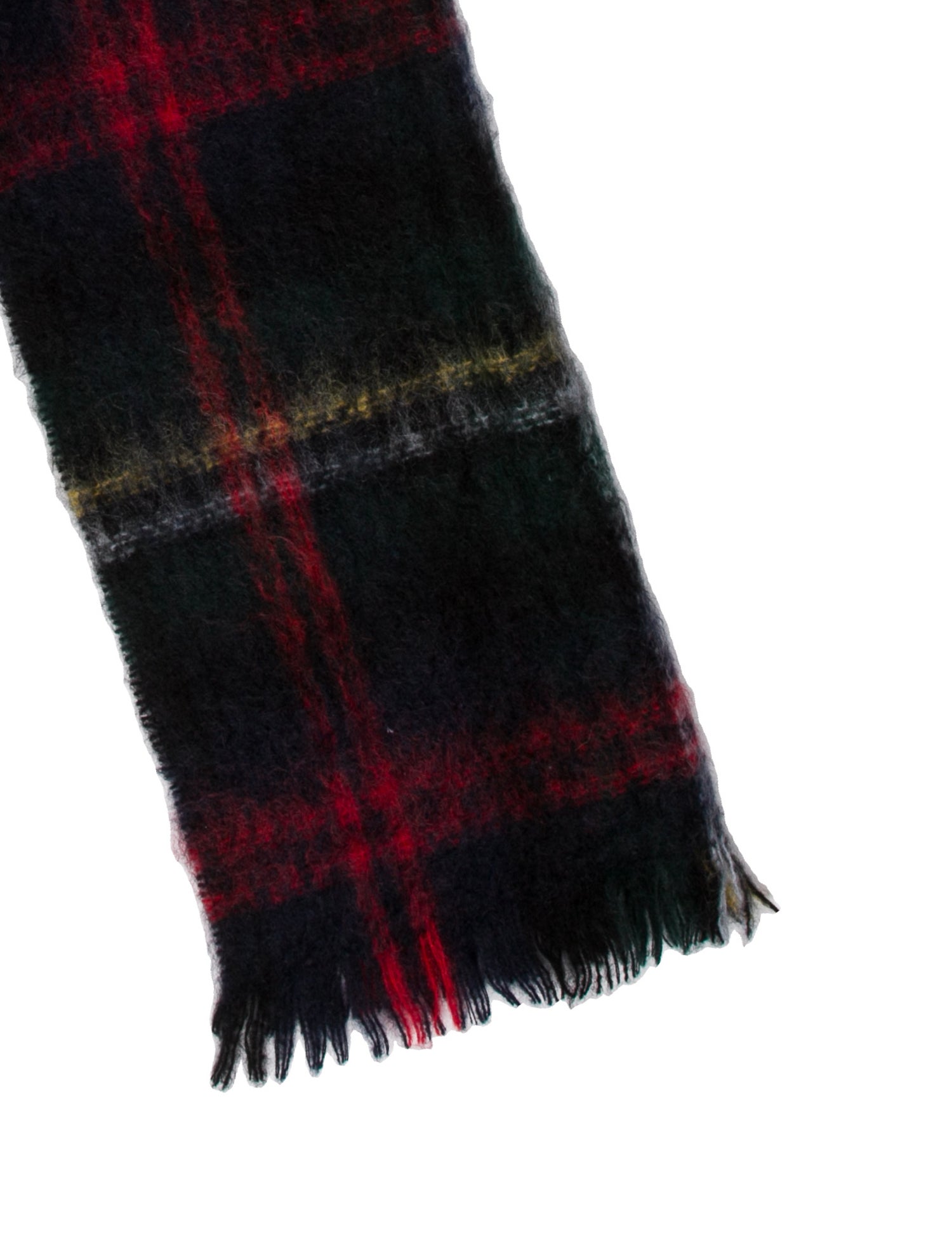 De Bonne Facture Wool Plaid Print Scarf