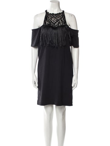 Diesel Black Gold Dresses Off-The-Shoulder Mini Dress L