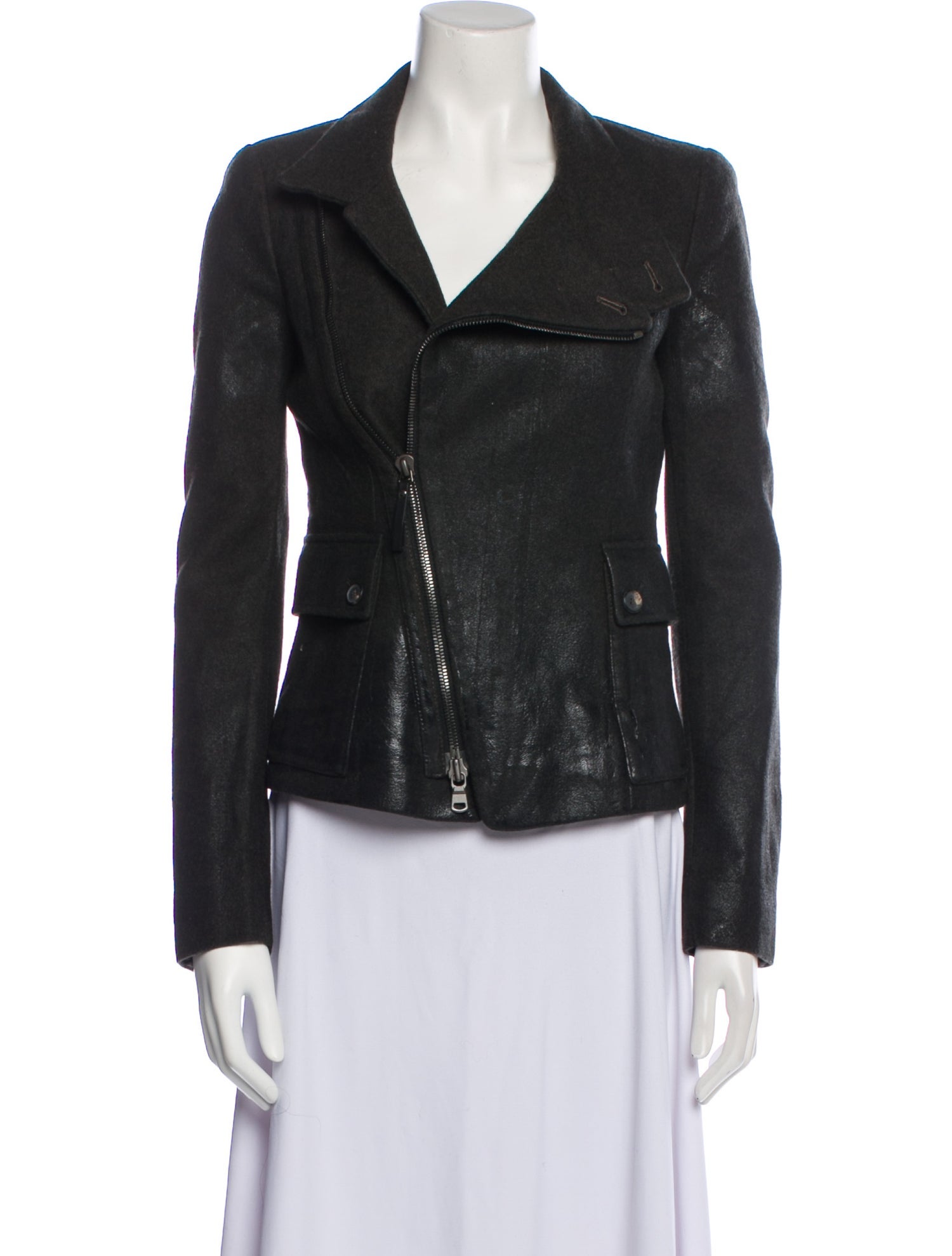 Diesel Black Gold Leather Biker Jacket