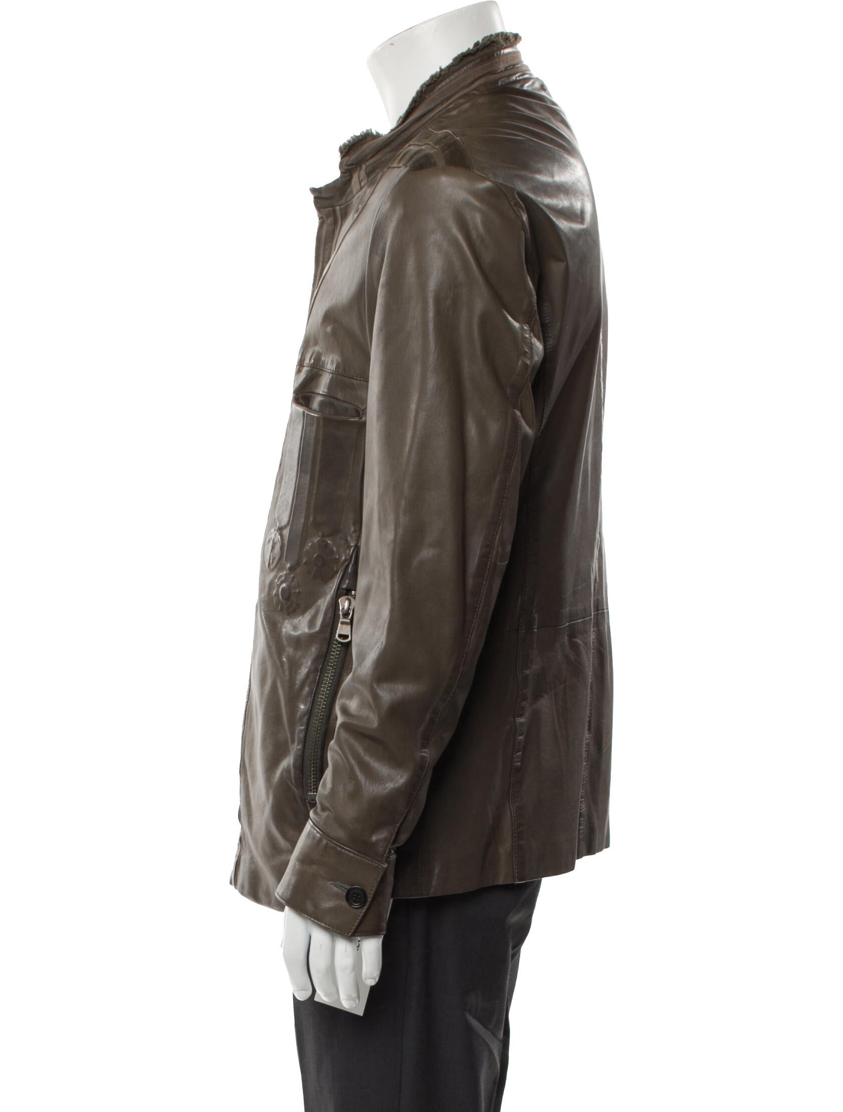 Diesel Black Gold Lamb Leather Jacket