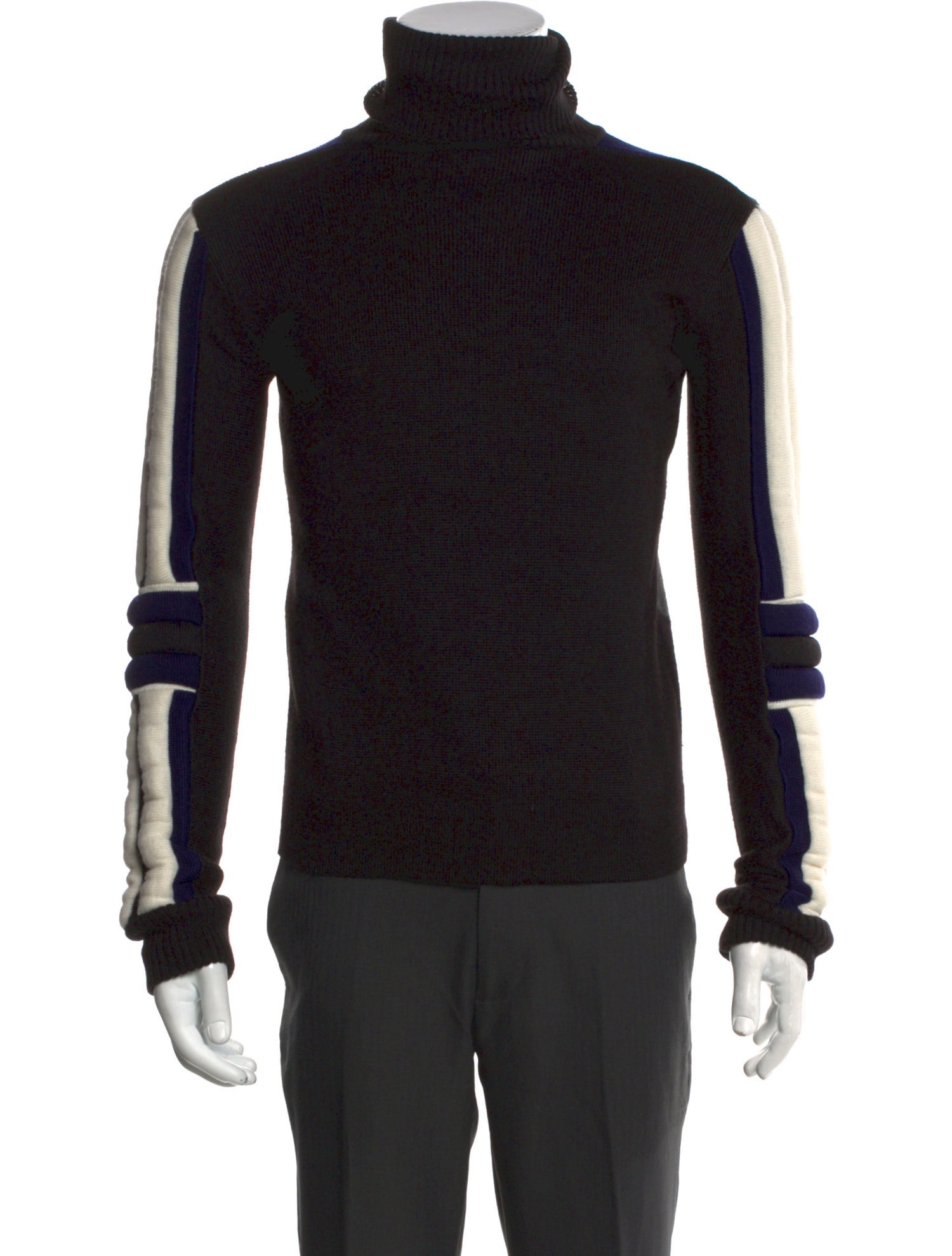 Diesel Black Gold Colorblock Pattern Turtleneck Pullover
