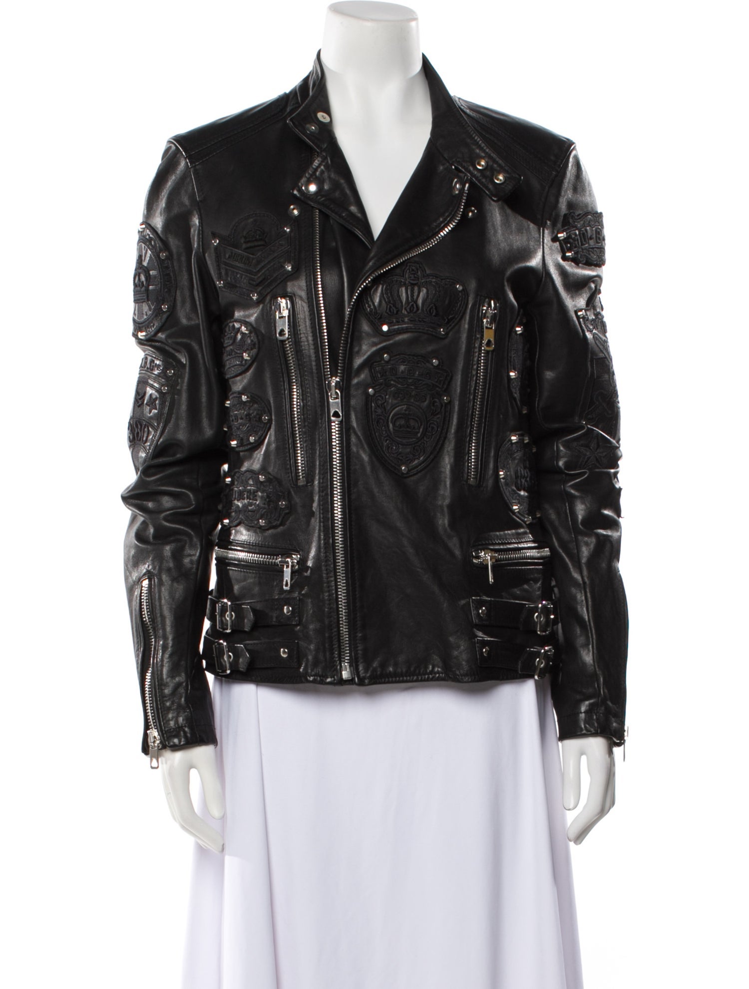 Diesel Black Gold Leather Biker Jacket