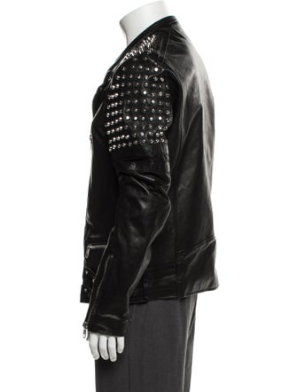 Diesel Black Gold Leather Moto Jacket