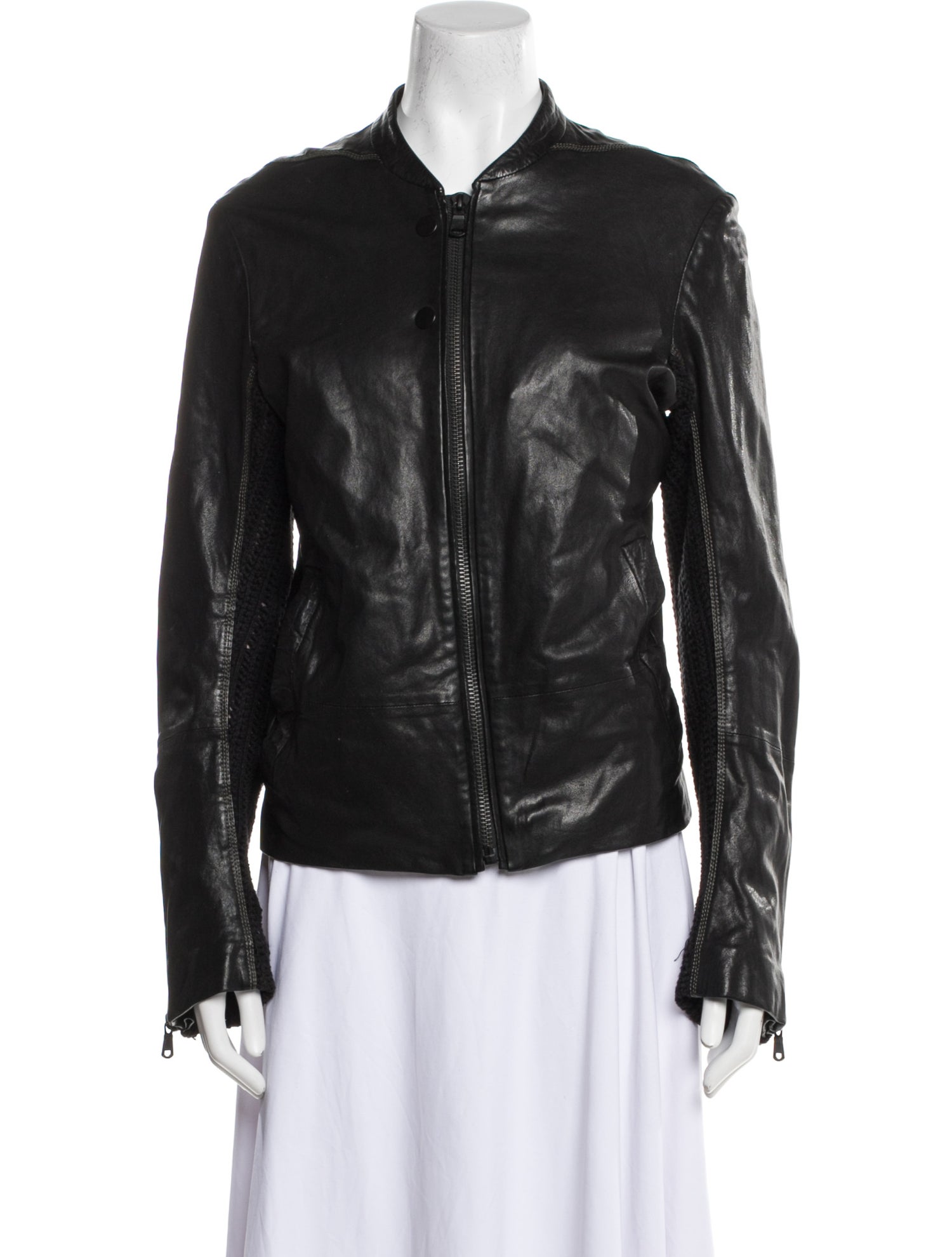 Diesel Black Gold Leather Biker Jacket