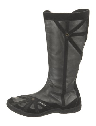 Diesel Leather Rain Boots
