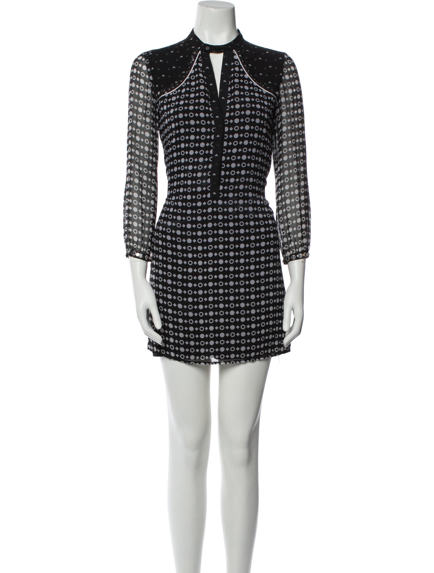 Diesel Black Gold Printed Mini Dress