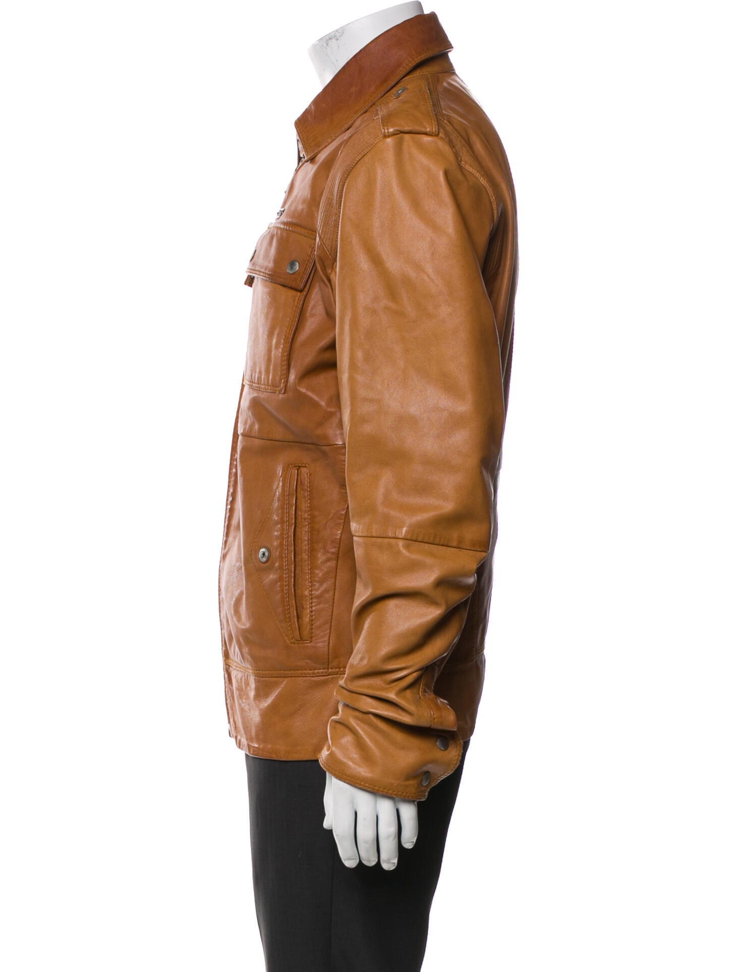 Diesel Black Gold Leather Utility Jacket